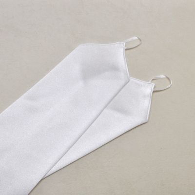 B0308G36 8&quot; WHITE SATIN FINGERLESS
