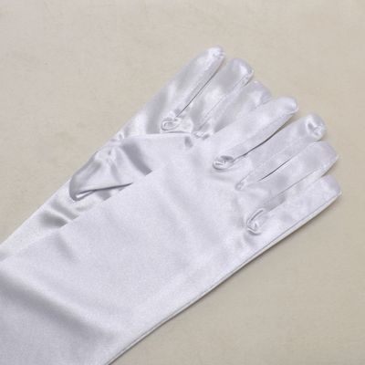 B0112G36 12&quot; WHITE SATIN GLOVES