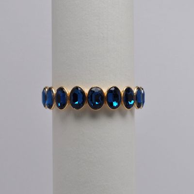 QQ2540B25G  DK TEAL /G  OVAL STN STT BRCLT