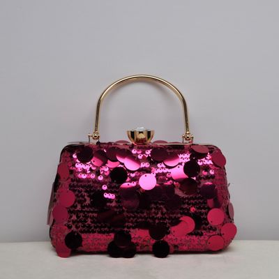 HF0141CROSE ROSE METALIC SEQUINED HNDL PUR