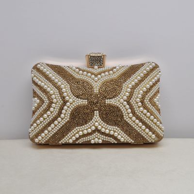 HF0143CGOLD GLD PATTRND BEADS &amp; CRY CLSR P