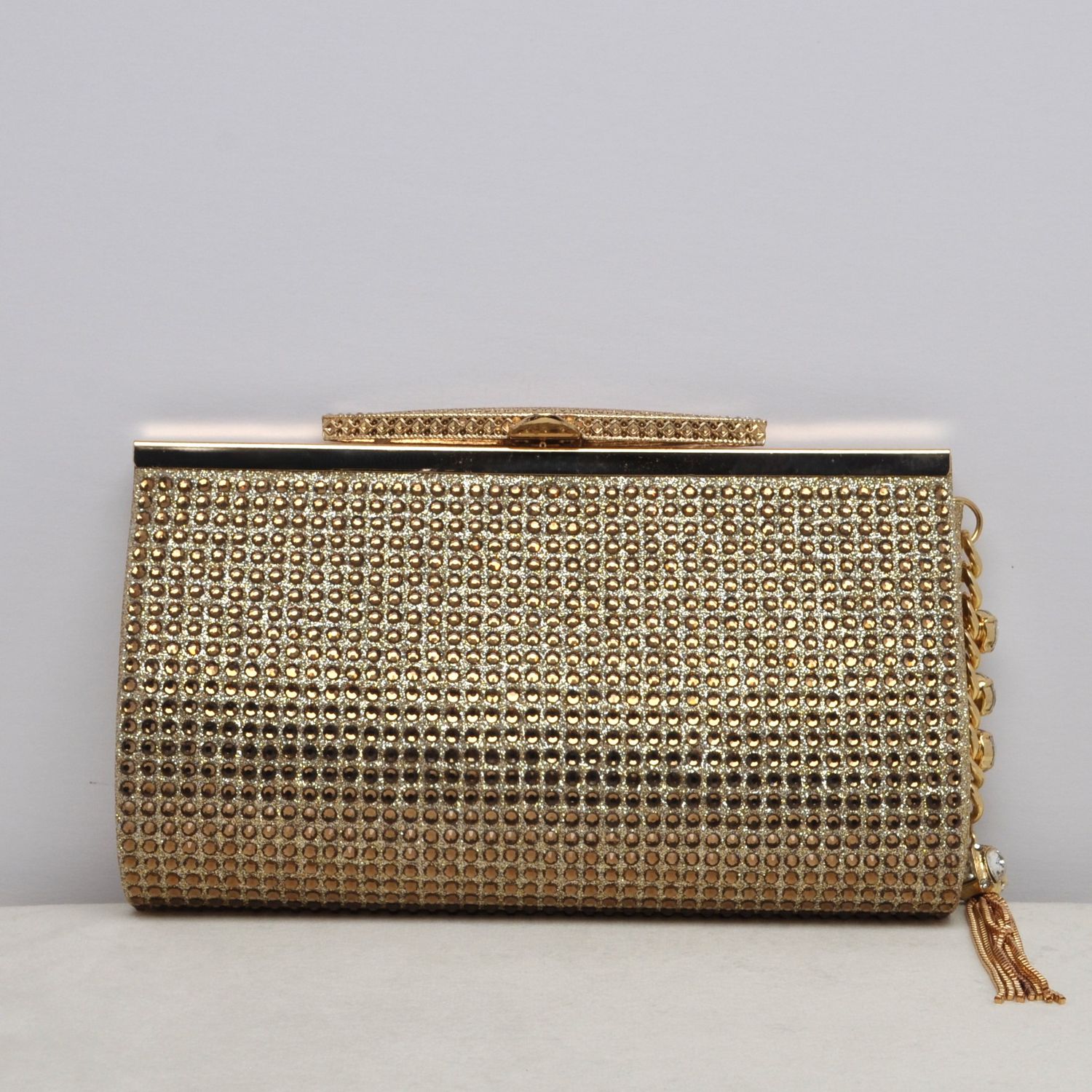 HF0149CGOLD GOLD RND ST FRNT / SHNY BCK PR