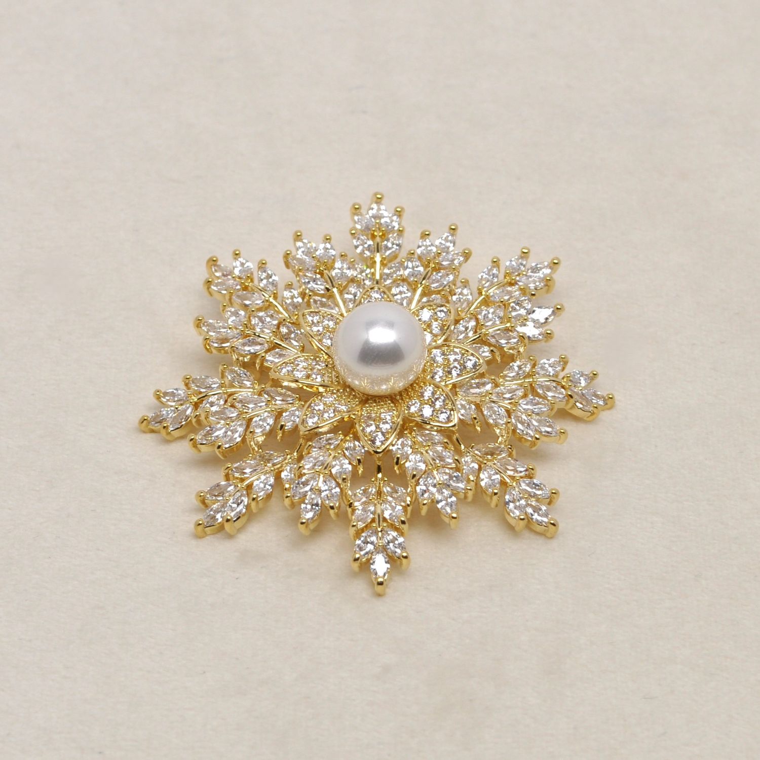 LB0033P1G CZ/PRL/G STARBURST CRYSTL PIN