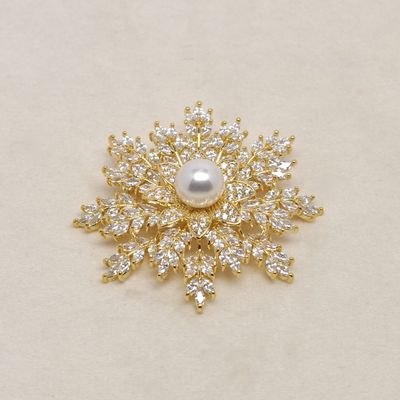 LB0033P1G CZ/PRL/G STARBURST CRYSTL PIN