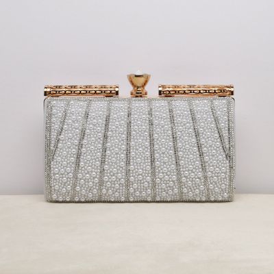 HF0165CSLV PEARLS W/CRY LINES JEWEL TOP PUR