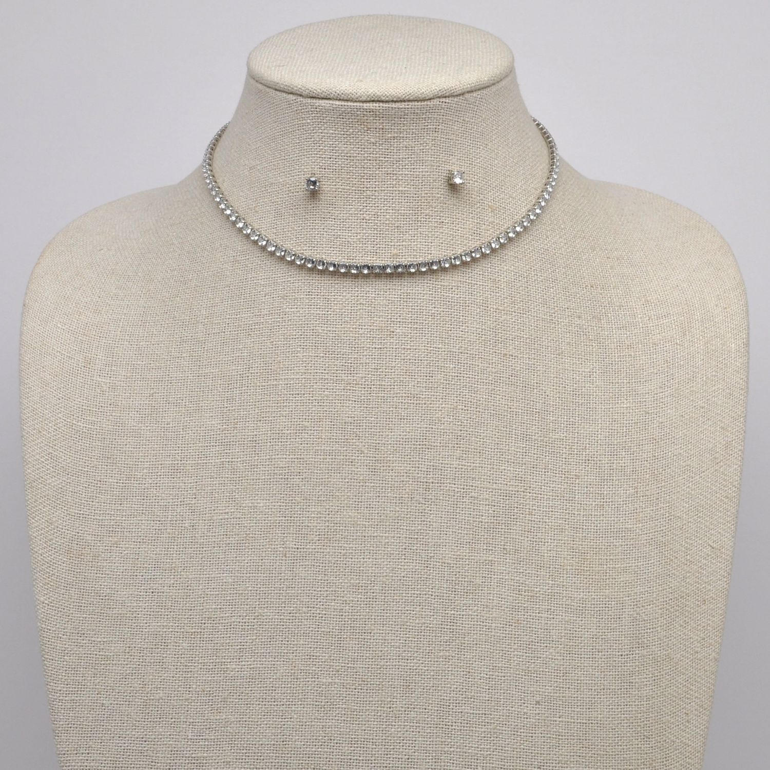 J17843S1S CZ/S 1 ROW RND STN NECK SET