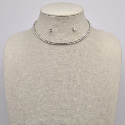 J17843S1S CZ/S 1 ROW RND STN NECK SET