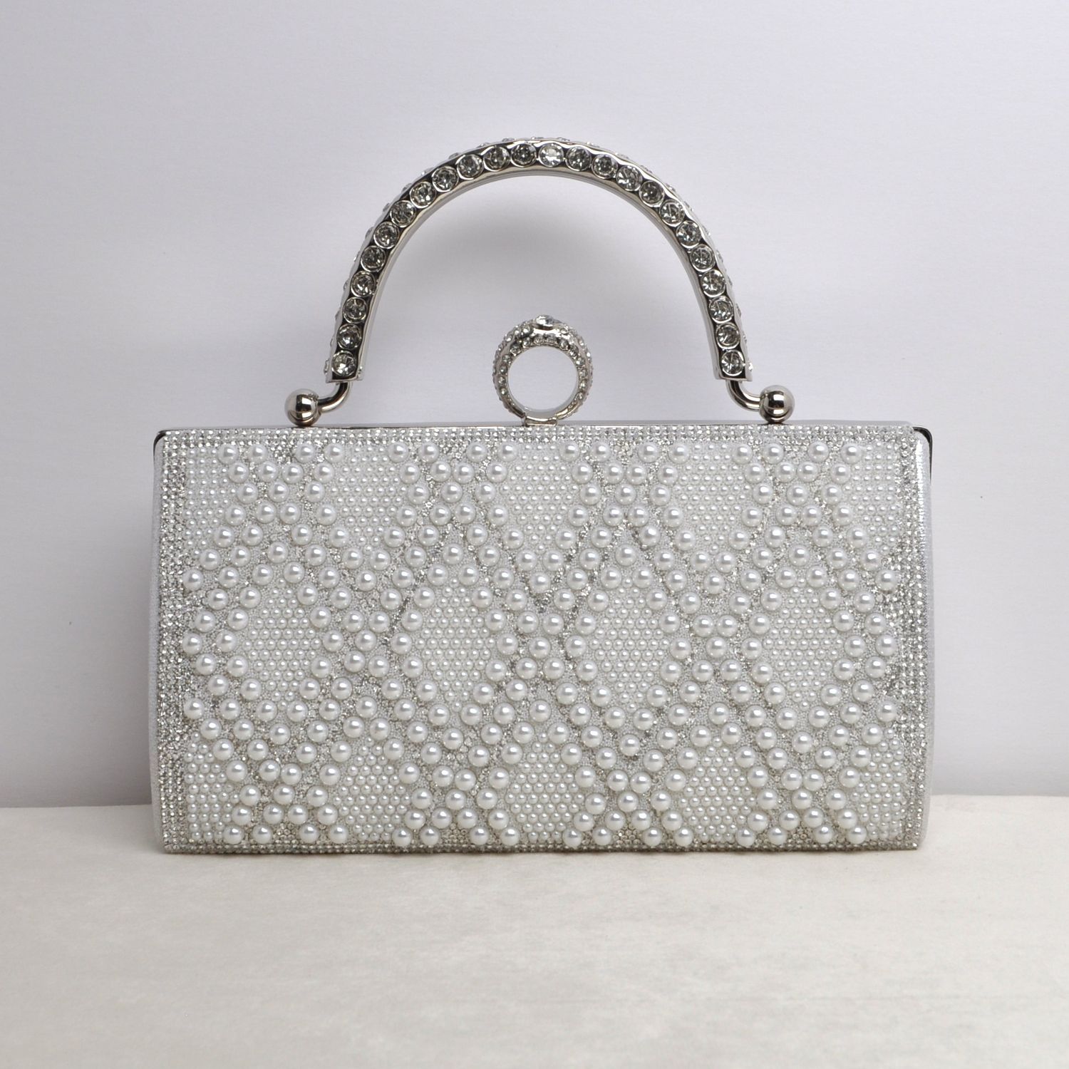 HF0178CSILV PEARL DIAMD PTTRN PURS