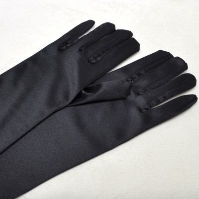 B0108G35 8&quot; BLACK SATIN GLOVES