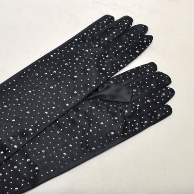 B0116G35CR 16&quot; BLACK CRYSTAL GLOVES
