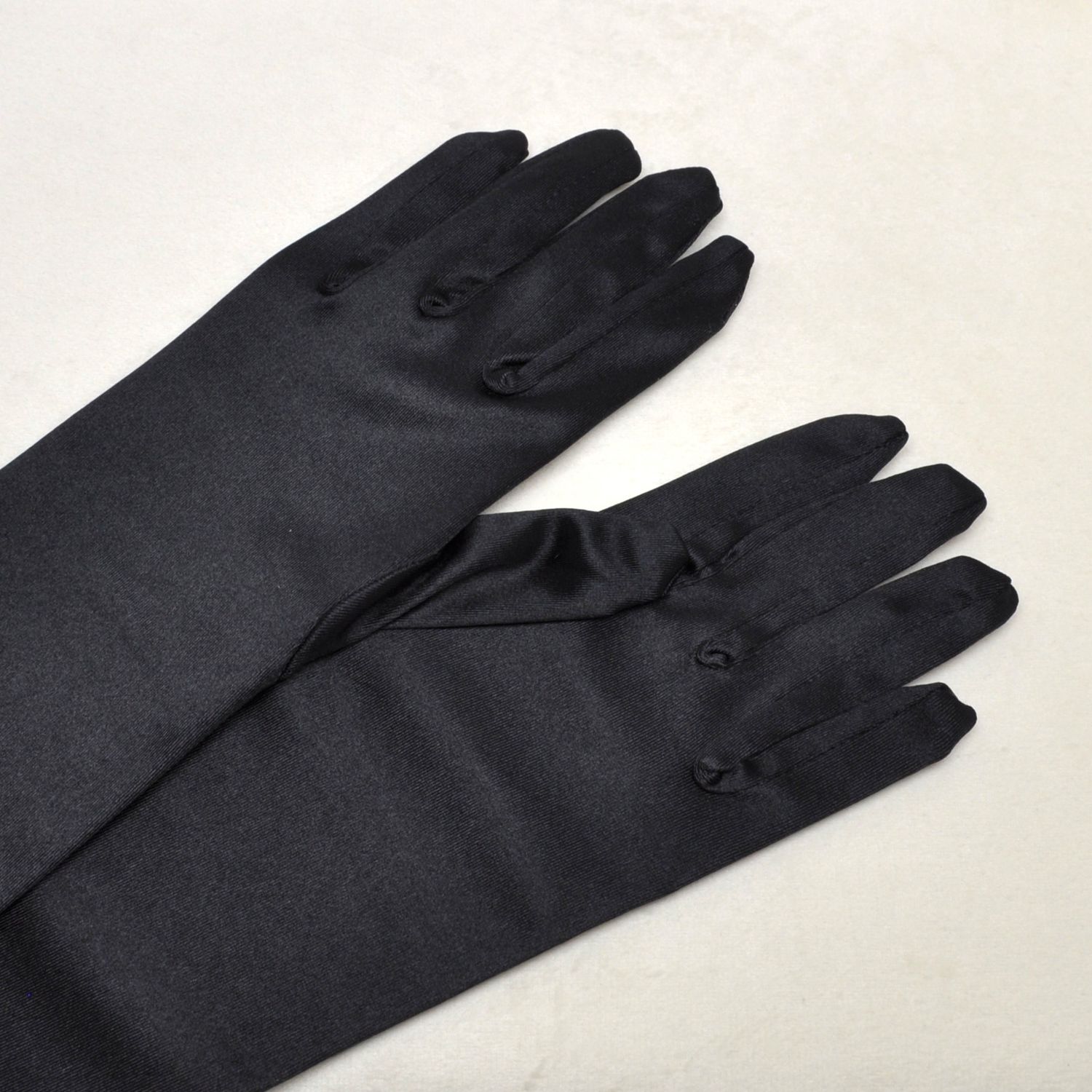 B0112G35 12&quot; BLACK SATIN GLOVES