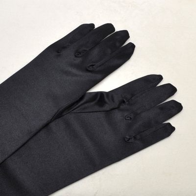B0112G35 12&quot; BLACK SATIN GLOVES