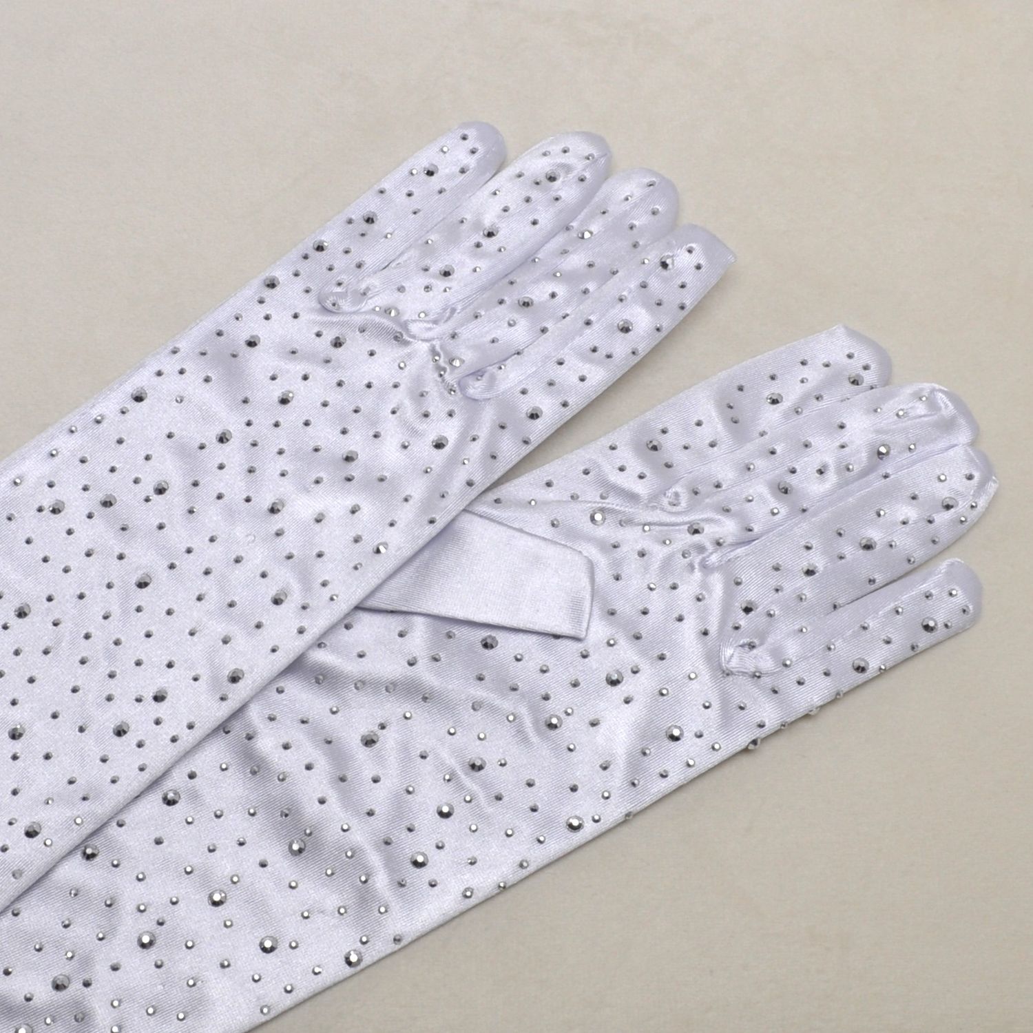B0116G36CR 16&quot; WHITE CRYSTAL GLOVES