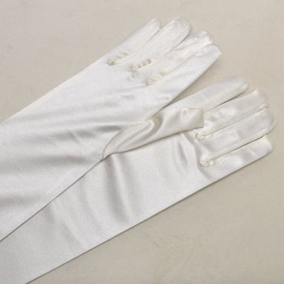 B0116G40 16&quot; IVORY SATIN GLOVES