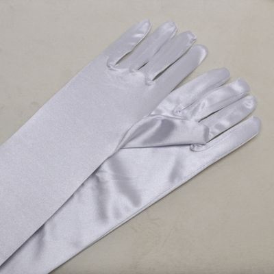 B0116G36 16&quot; WHITE SATIN GLOVES