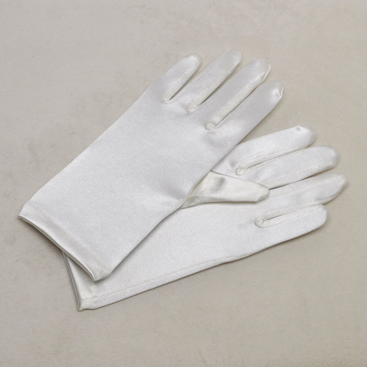 B0507G40 7-14 CHILDS IVORY SATIN GLOVE