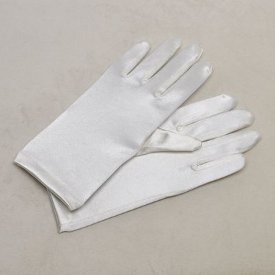 B0507G40 7-14 CHILDS IVORY SATIN GLOVE