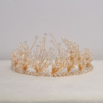 HJ2765H1G CLR/G BEAD CLSTRS HDBND