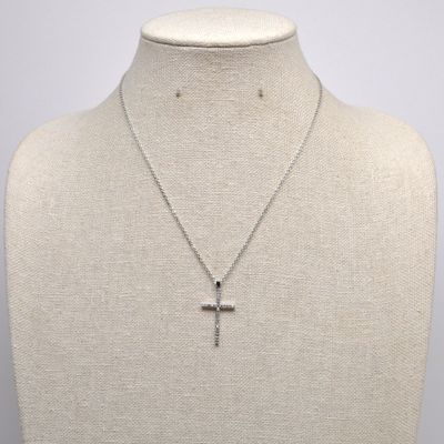 CR20755S1S CZ/S CROSS NECKLC
