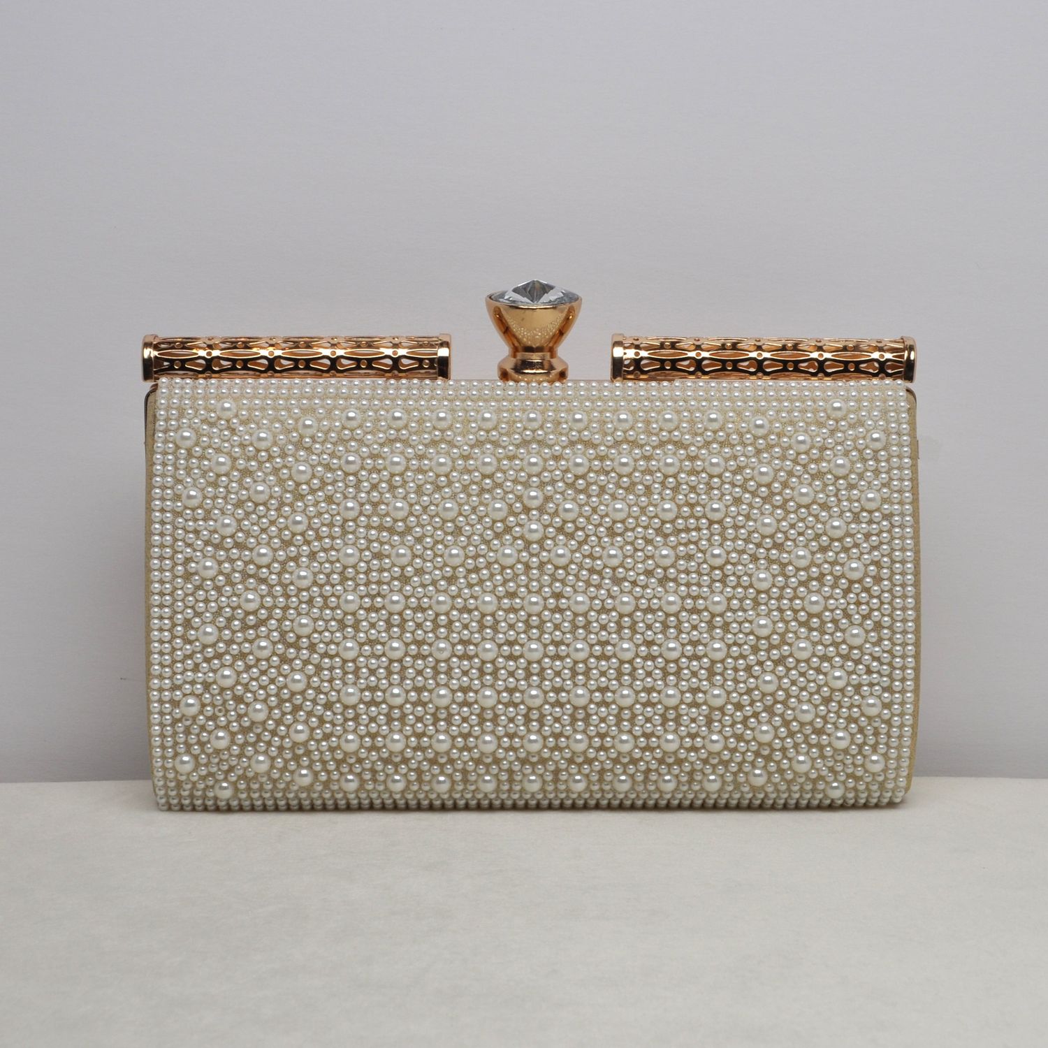HF0158CGOLD PEARL FRONT JEWEL TOP PURS