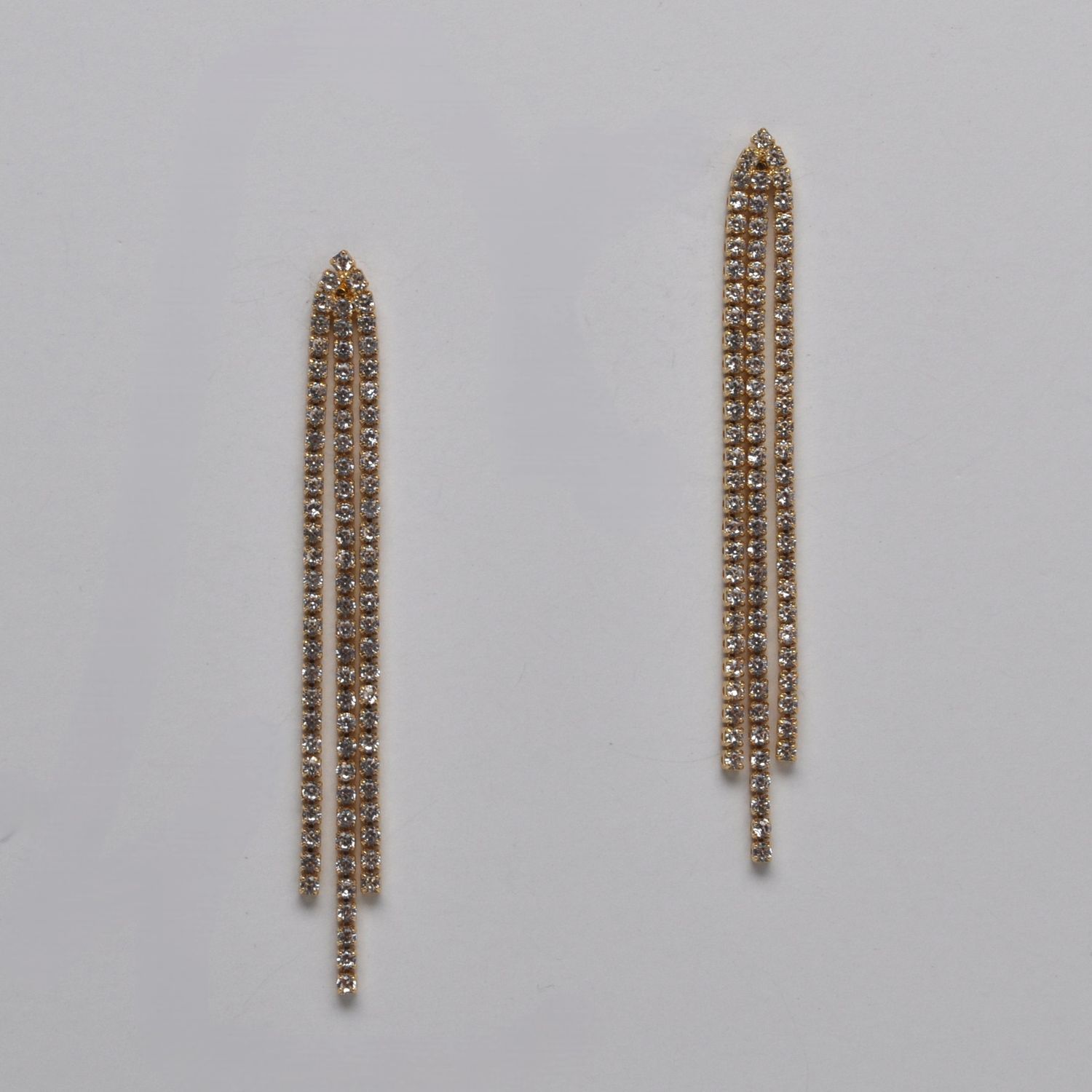 CC0030E1G CLR/G SML STN 3 ROW TASSL ER