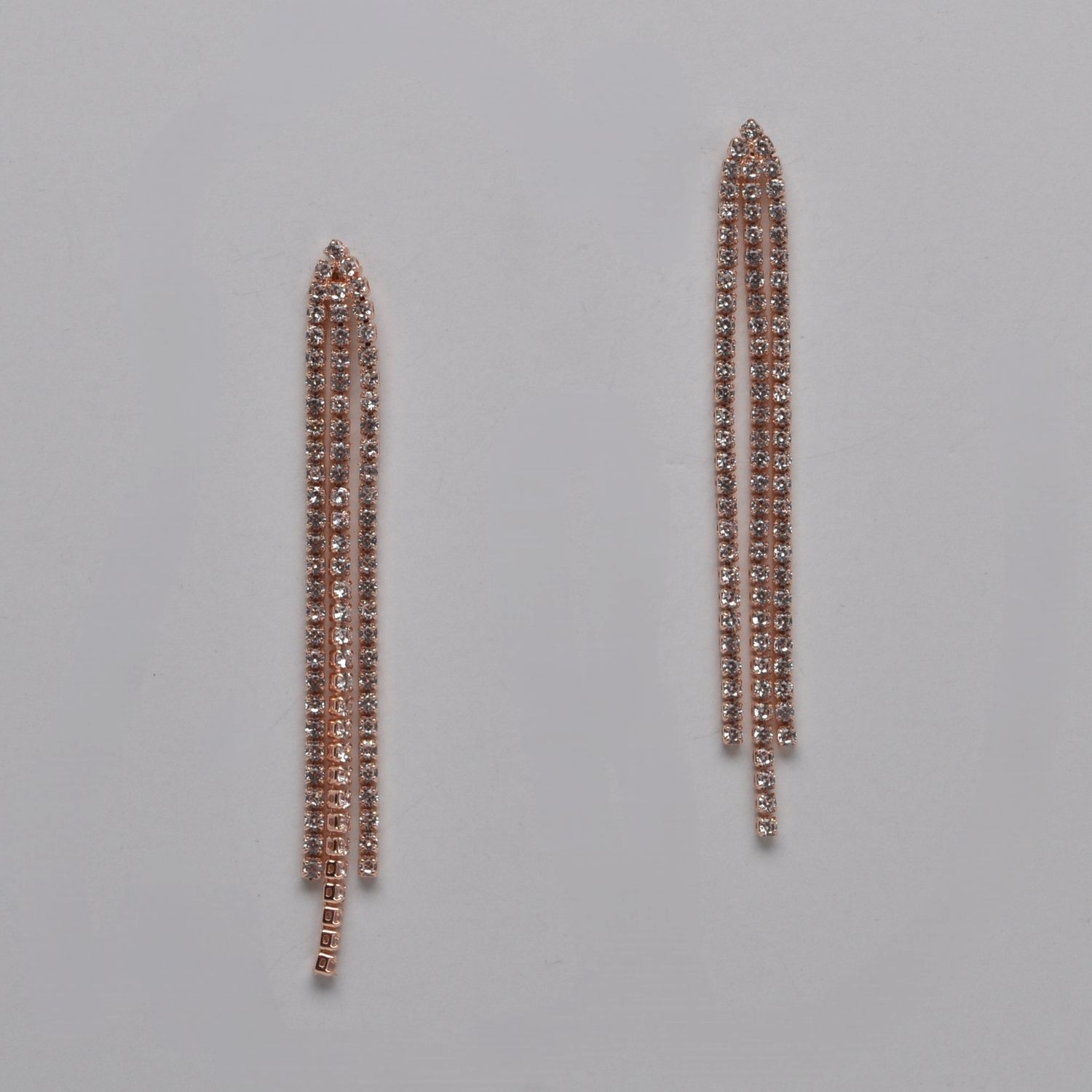 CC0030E1RG CLR/RG SML STN 3 ROW TASSL ER