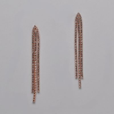 CC0030E1RG CLR/RG SML STN 3 ROW TASSL ER