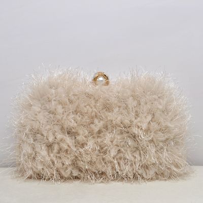HF0189CIVORY FURRY/PRL TOP PUR