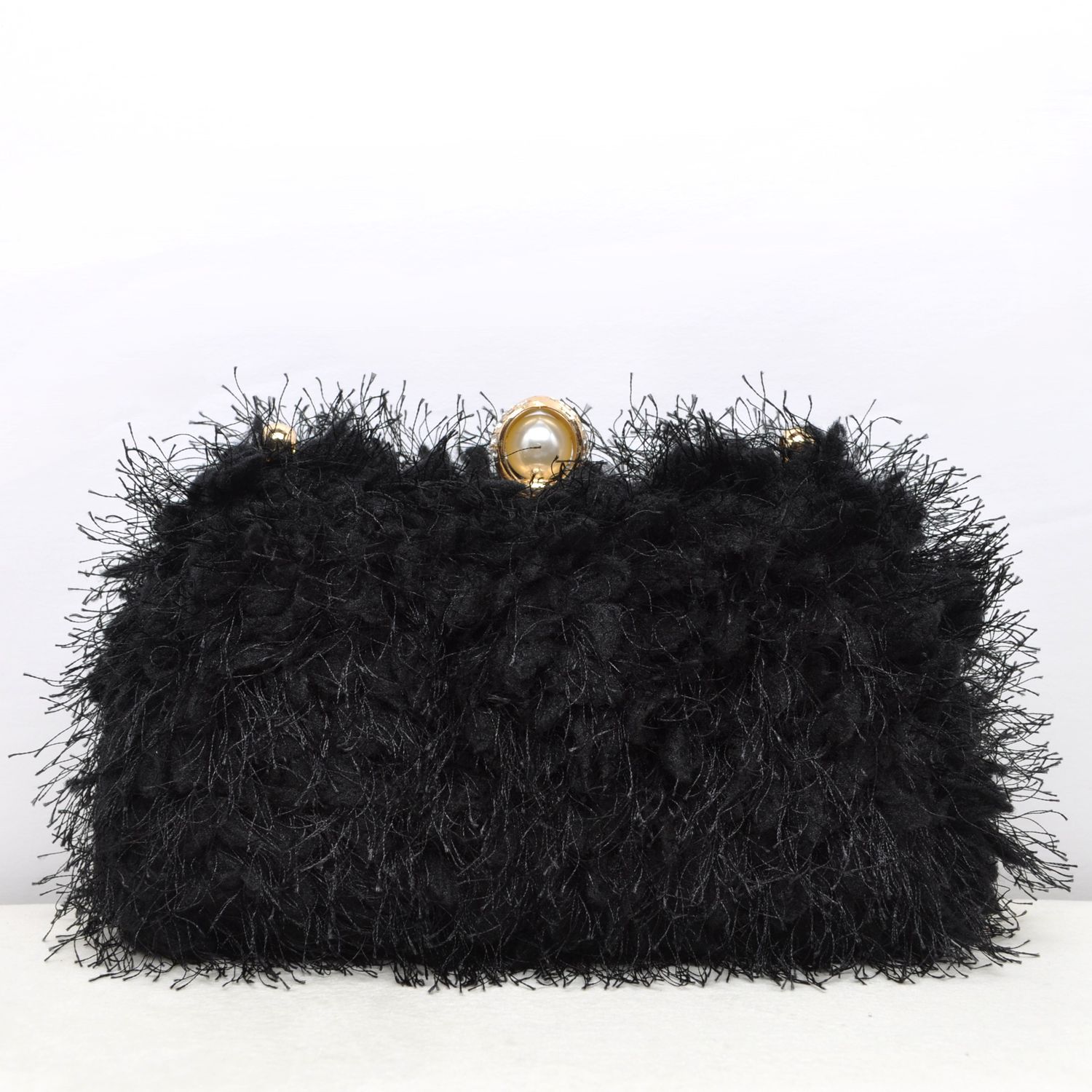 HF0189CBLK FURRY/PRL TOP PUR