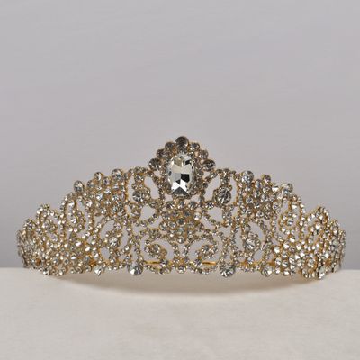 HJ2895T1G CLR/G OVAL STN SWIRLY TIARA