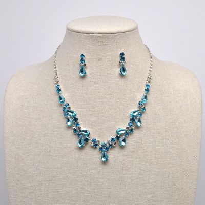J15482S13S AQUA/S MULTI STONE CLUSTER SET