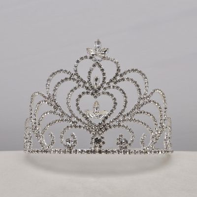 J60720T1S CLR/S 3&quot; MRQU STN HEART TIARA