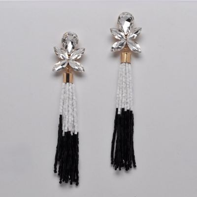CJ8930E1G CLR/G FLWR TOP TASSL BOTTM EAR
