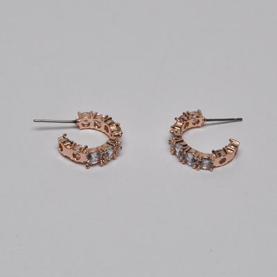 CR11267E1RG CZ/RG RND STNS SML HOOP EAR