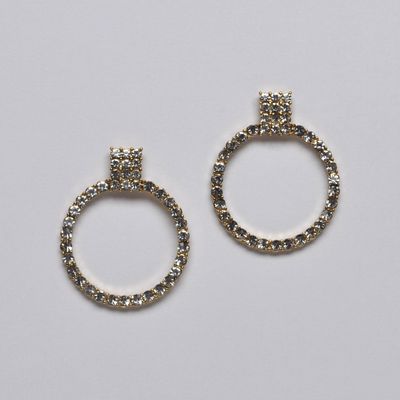 JH3375E1G CZ/G PAVE STNS CRCLE SHP EAR
