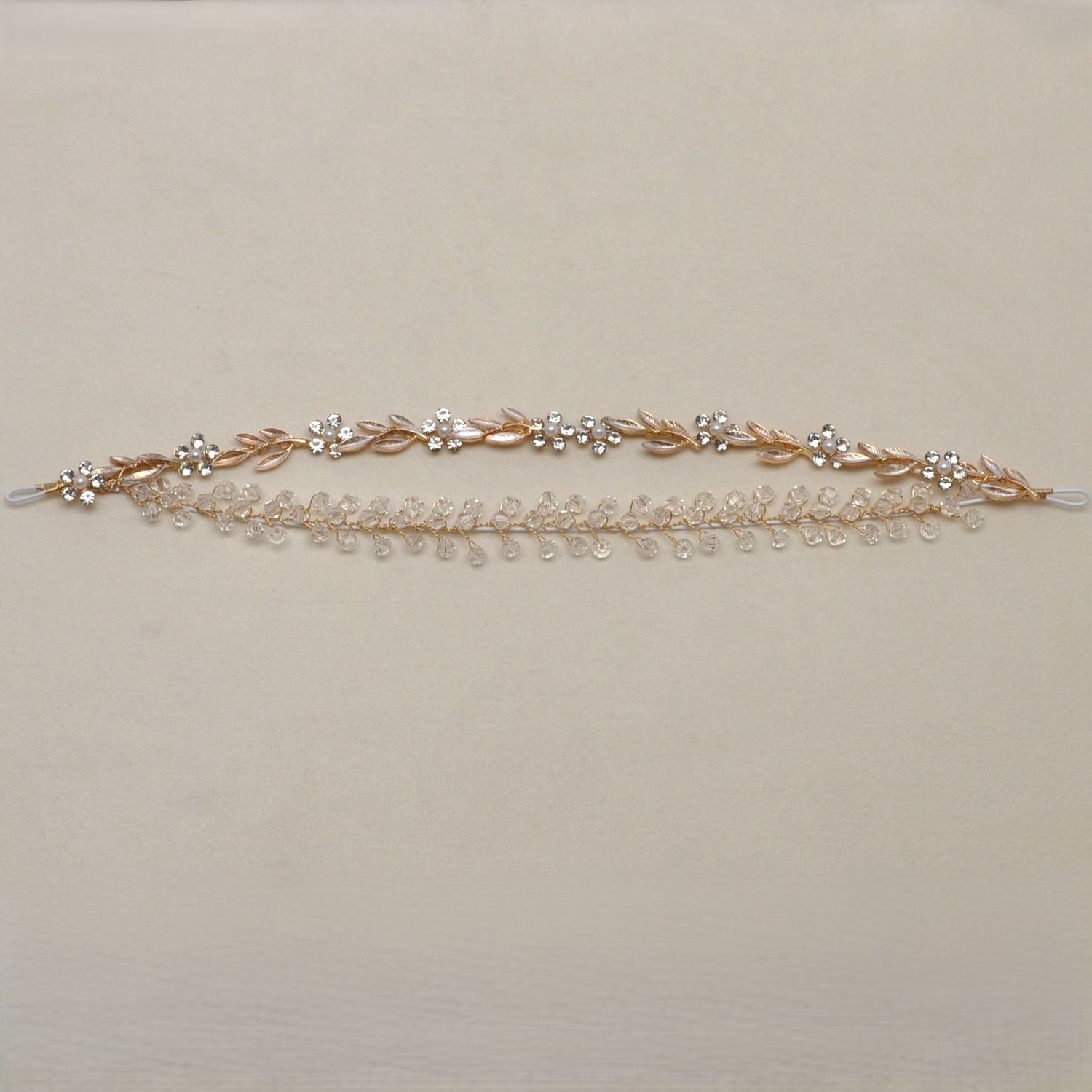 HJ7159H1G CLR/G FLWRS/BEADS HDBND