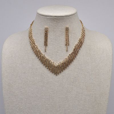 J18534S1G CLR/G V-SHP NECK SET