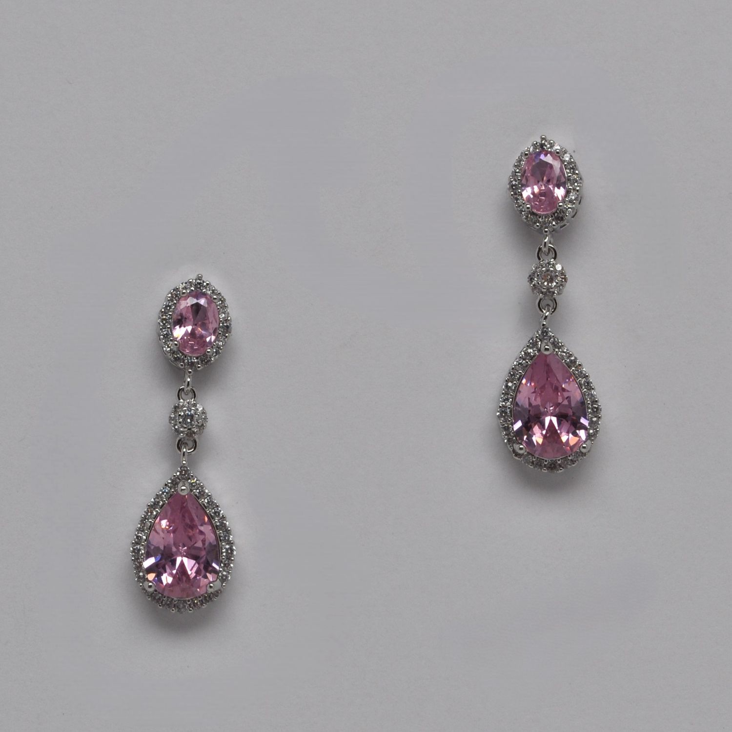 YJ2416E33S CZ/PNK/S OVAL/TDRP DNGL EAR