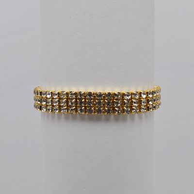 EN1055B1G CLR/G THREE ROWS STT BRACELET