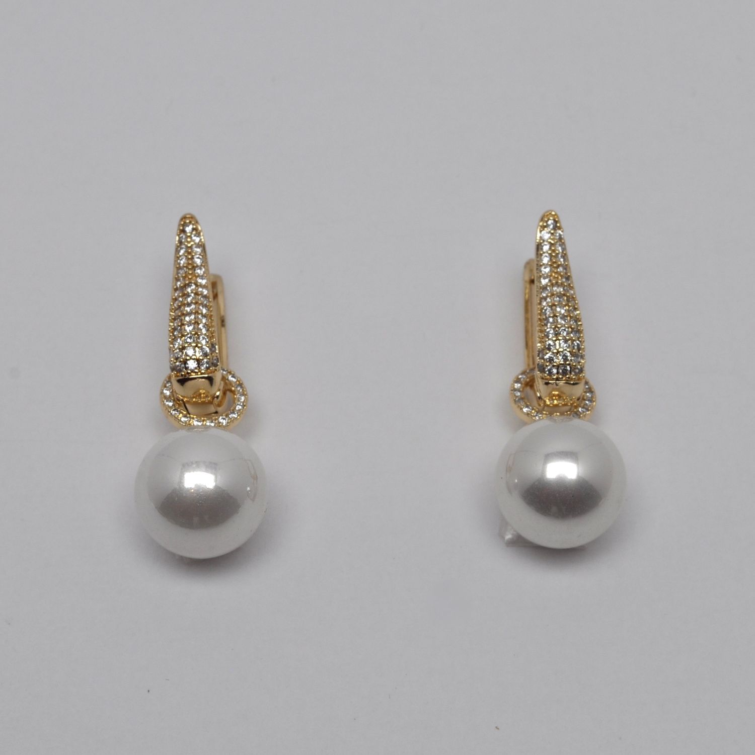 YJ007E39G CZ PRL/G PAVE TOP DNGL EAR