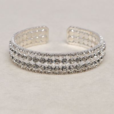 J83503B1S CLR/S 4 ROW SML &amp; RND STNS CUFF BRAC