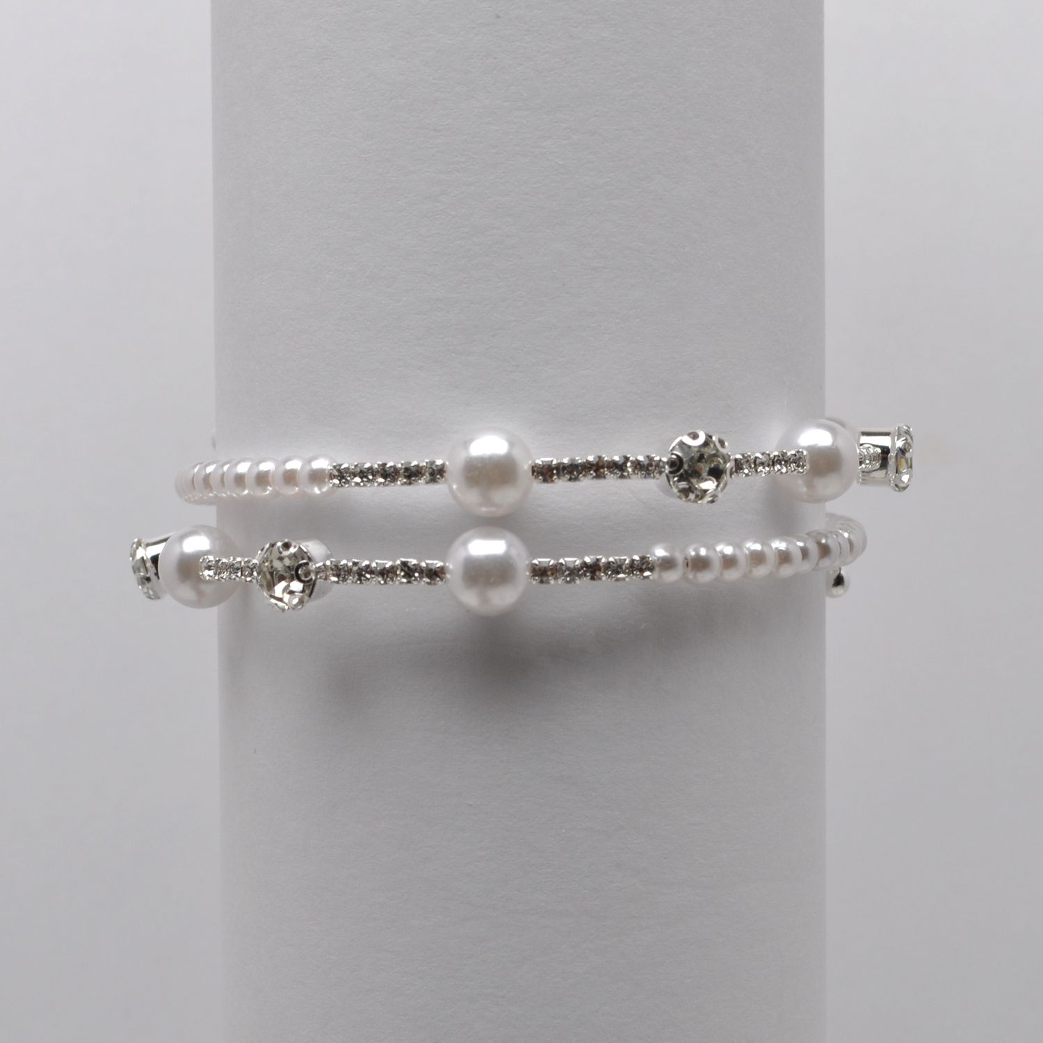 J84358B39S PRL/CRY/S 3 ROW WRAP BRAC