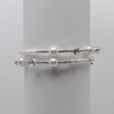 J84358B39S PRL/CRY/S 3 ROW WRAP BRAC