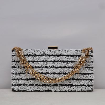 HF0039CBLK BLK DRZY CRY SQUARE TOP/HNDLS PR