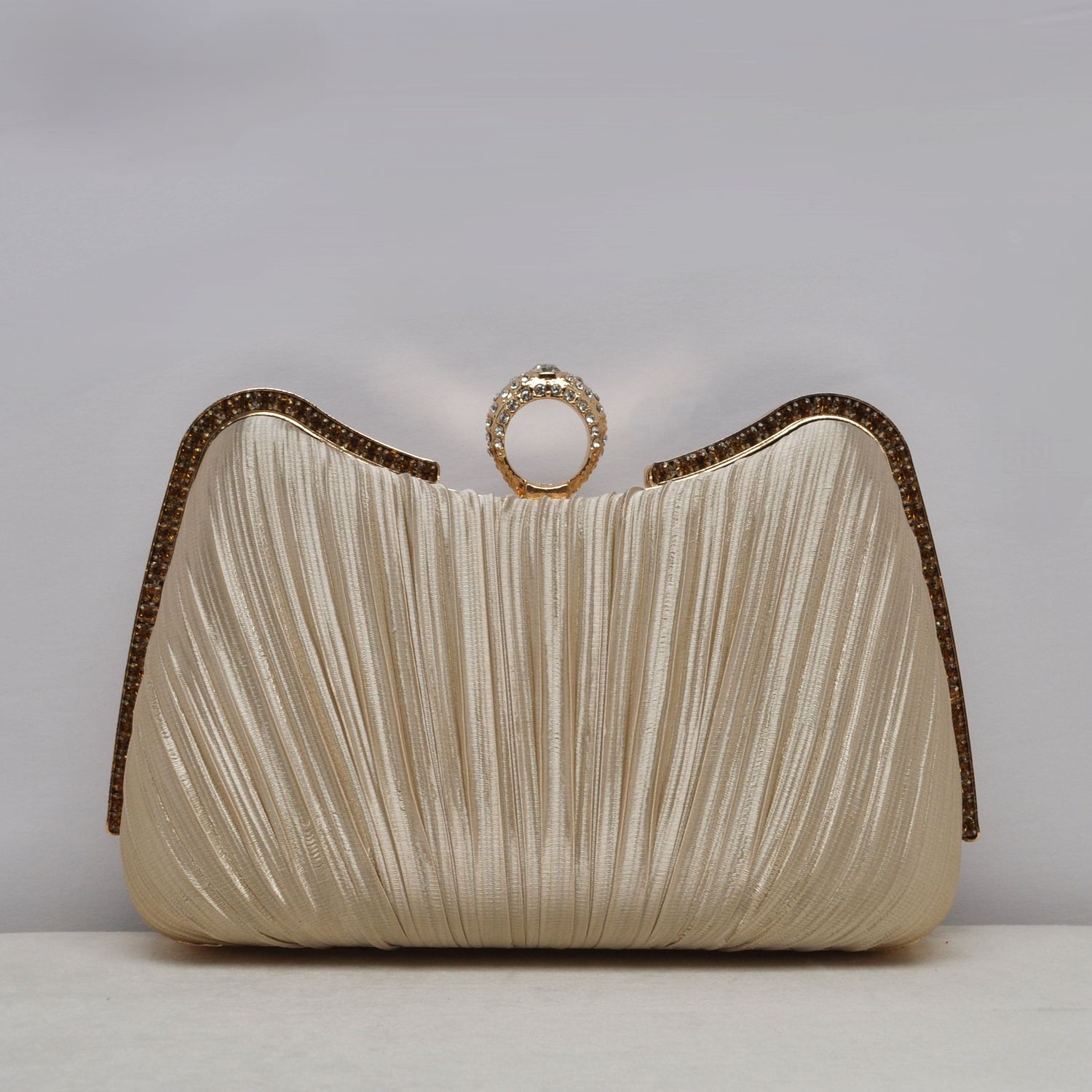 HF0094CGOLD FABRIC QUILTED PURSE
