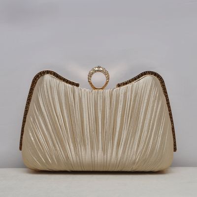 HF0094CGOLD FABRIC QUILTED PURSE