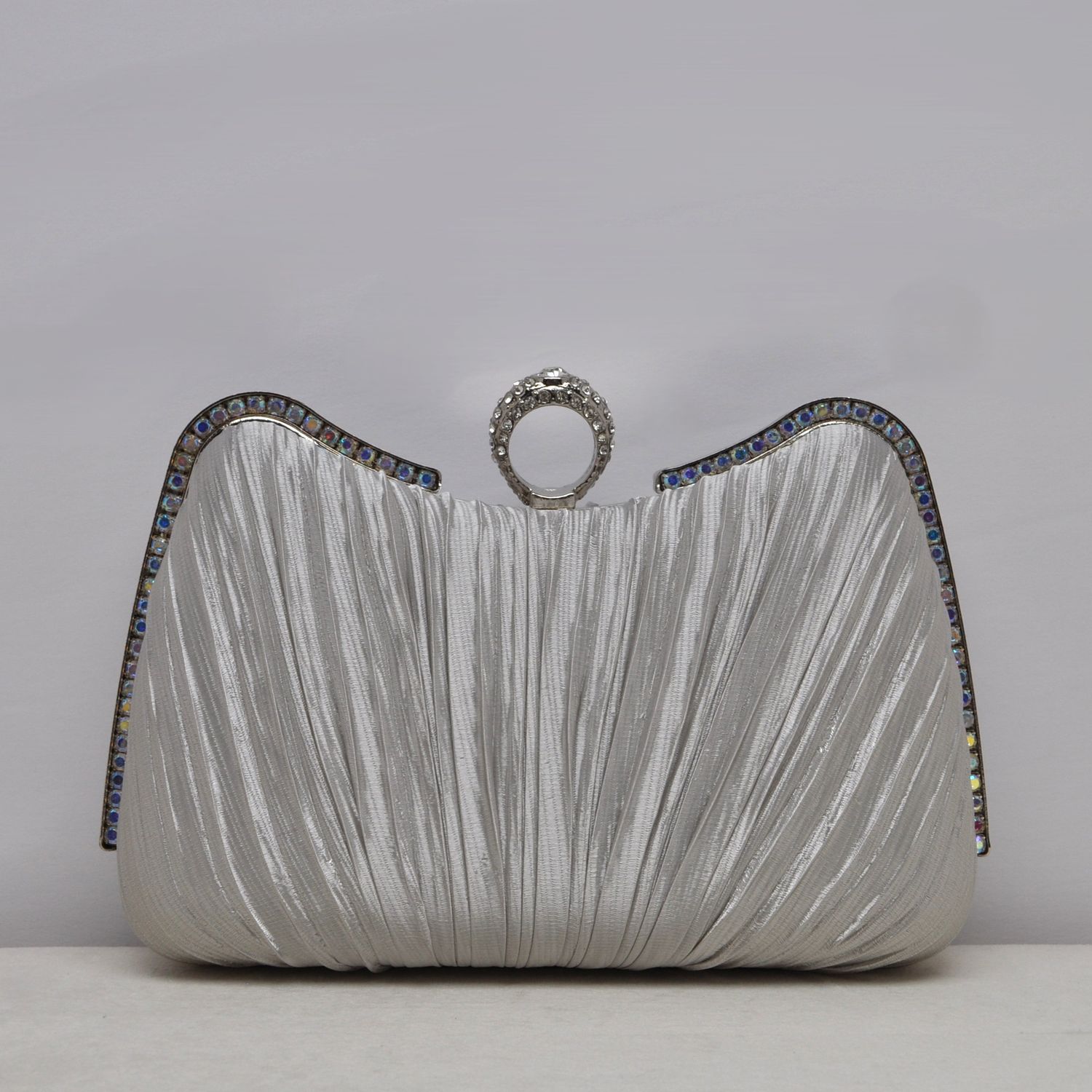 HF0094CSILV FABRIC QUILTED PURSE