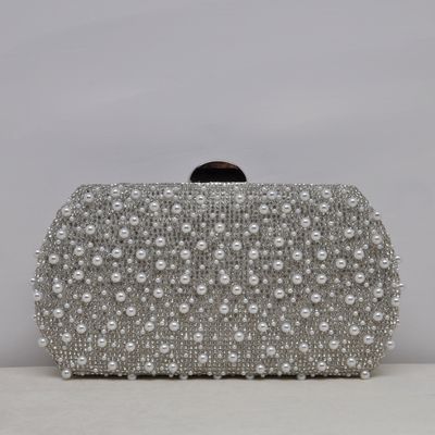 HF2173CSLVR ALLOVR PEARL W/GLD TOP/METL HND PUR