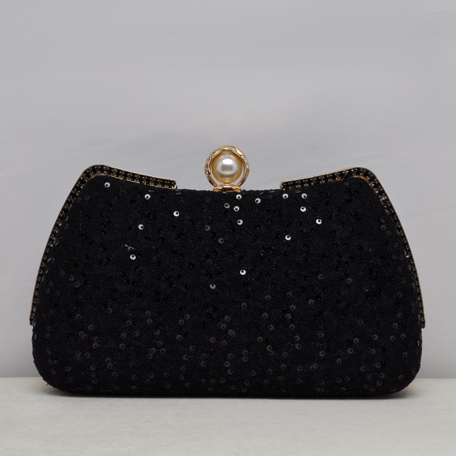 HF6233CBLK FABRIC W/SEQUIN PURS