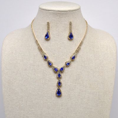 CJ12763S12G1 BLUE/G TRDRP LONG DNGL NECK SET